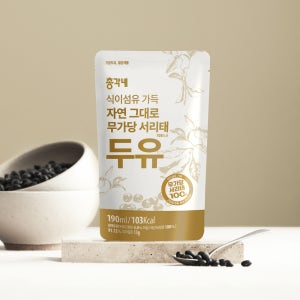 총각네 식이섬유 가득 자연그대로 무가당 서리태두유 190ml 60포