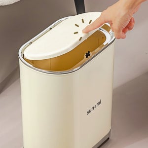 원터치 쓰레기통 슬림 욕실 화장실 틈새 휴지통 냄새차단 밀폐형 종량제 8L 디자인 인테리어
