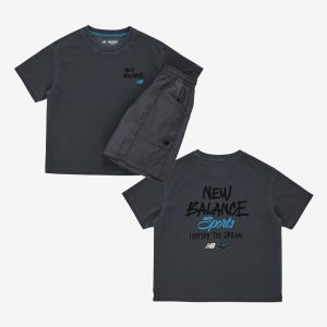 뉴발란스키즈 METALIC SUMMER_피그먼트 + 우븐 반바지 셋업 키즈 상하복 NK9YG2761U60