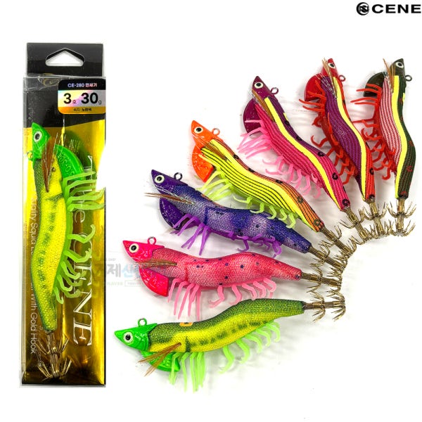 카포스 세네 팁런에기 새우 에기 TR 오동목 무늬오징어 리얼새우 3호 30g