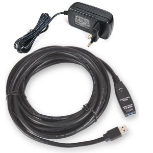 연장 USB3.0 리피터 5M 케이블 DC 5V 아답터포함 데이터전송 메모리