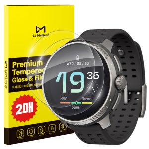 르메이어 9H 풀커버 스마트워치 강화유리 액정보호필름 2매 순토 레이스 티타늄, 49mm