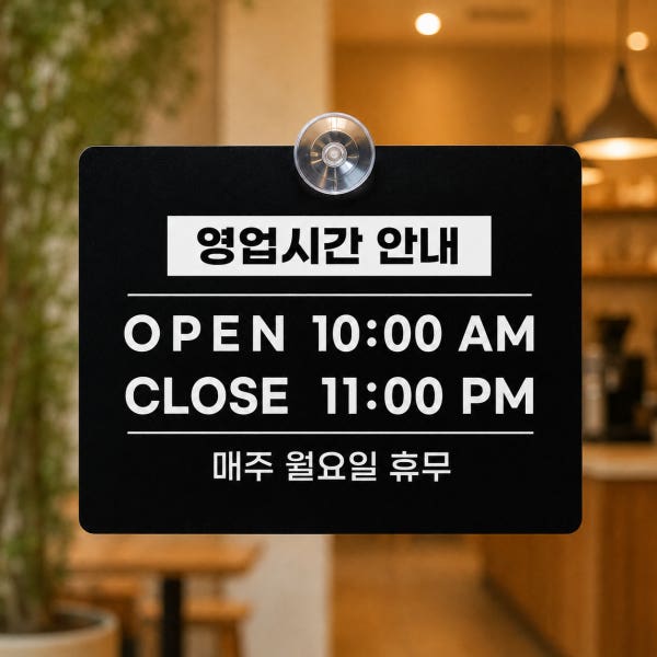 영업시간 안내판 오픈 클로즈 영업중 아크릴 팻말