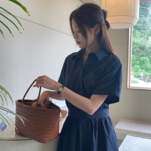 셔츠 카라 반팔 원피스 여름 시원한 롱원피스 a라인 밴딩 데일리 셔츠카라