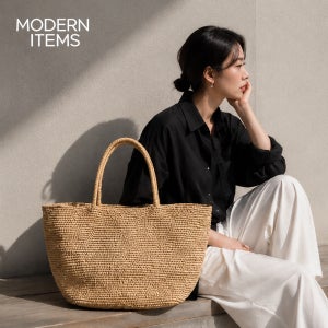 모던아이템 리비에라 라피아 빅토트 라탄백