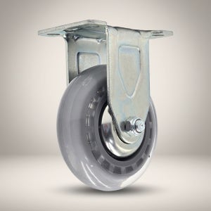 무소음 투명우레탄바퀴 4인치(10cm)105kg 끌차 구르마 대차캐스터 고정형