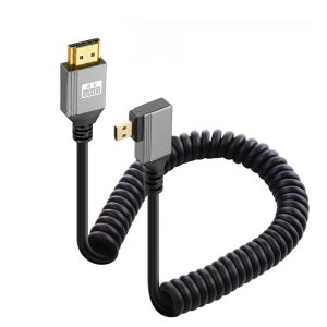 HDMI 2.0 Micro HDMI 스프링 변환 케이블 좌향 꺽임 YT-HMCSPL