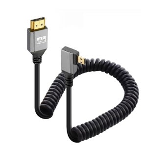 HDMI 2.0 Micro HDMI 스프링 변환 케이블 우향 꺽임 YT-HMCSPR