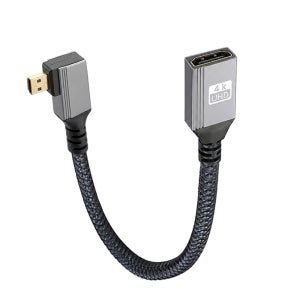 HDMI 2.0 Micro HDMI 연장 케이블 0.2M 4K 좌향 꺽임 YT-HMCFL01