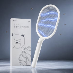 대웅생명과학 곰돌이 커브핸들 전기모기채 파리채 해충퇴치기