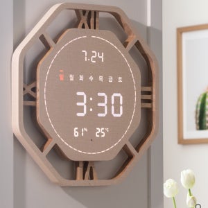 플라이토 와이파이 로마 터닝 LED 벽시계 40cm