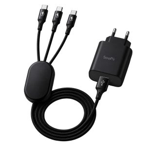 N배송 수피 도난방지 업소용 QC3.0 3in1 올 C타입 동시 고속멀티충전기
