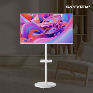 스카이뷰 화이트 삼탠바이미 81cm(32인치) FHD 스마트 이동식 TV 중소바이미