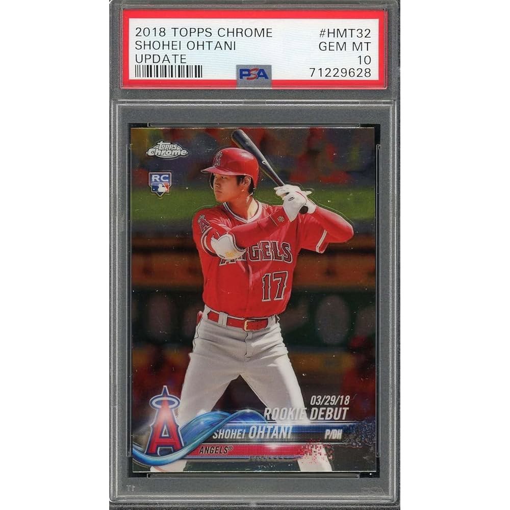 2018년 탑스 크롬 업데이트 오타니 쇼헤이 야구 루키 카드 HMT32 등급 PSA 10