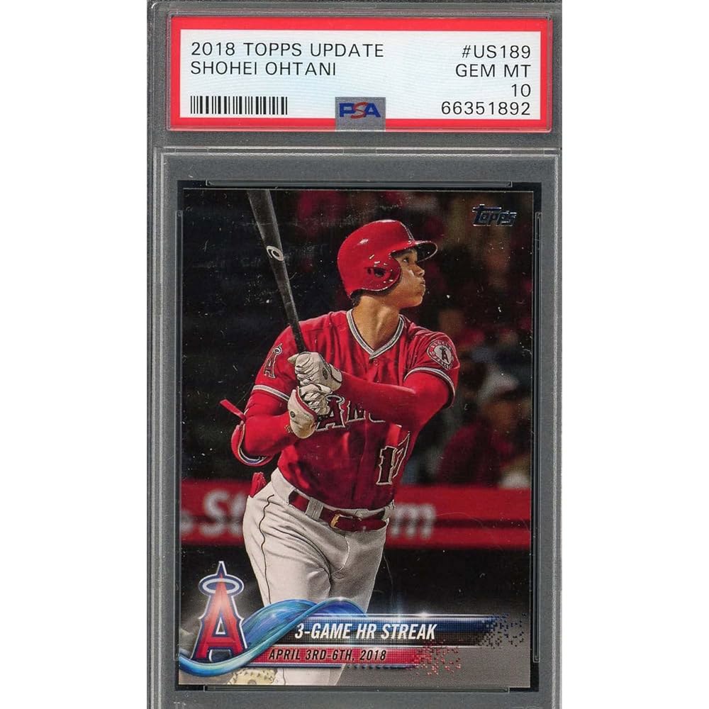 오타니 쇼헤이 2018 탑스 업데이트 루키 카드 US189 PSA 10 등급 Cert