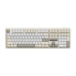 앱코 AMK108 무소음 저소음 RGB 멤브레인 키보드 베이지