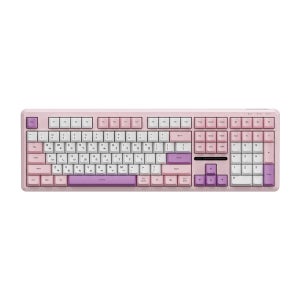 앱코 AMK108 무소음 저소음 RGB 멤브레인 키보드 핑크