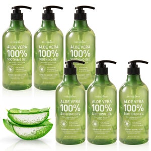 순도100% 수분촉촉 무알콜 수딩젤 고보습 진정 쿨링겔 대용량 알로에베라, 1kg, 6개