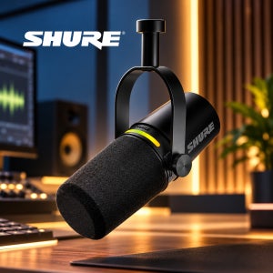 SHURE MV7+ 마이크 패키지 MV7+블랙+관절 스탠드+팝필터+케이블