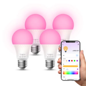 티피링크 Tapo L535E 1100루멘 스마트 멀티컬러 LED 조명 9W, 전구색, 4개