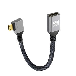 4K Mini HDMI 좌향 to HDMI 연장 20CM 젠더 케이블 선