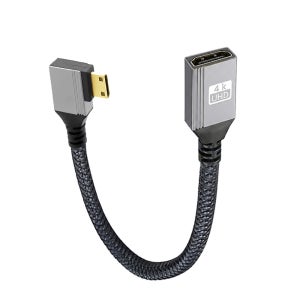 4K Mini HDMI 우향 to HDMI 연장 20CM 젠더 케이블 선