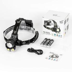TG전자 XHP360 LED 3구 헤드 랜턴 해루질 등산 낚시 안전모 렌턴 TG-E353