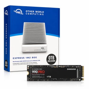 OWC Express 1M2 80G 썬더볼트5 외장 SSD 1TB 삼성 990 프로 1테라