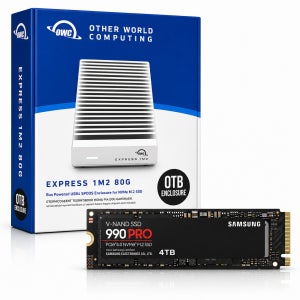 OWC Express 1M2 80G 썬더볼트5 외장 SSD 4TB 삼성 990 프로 4테라
