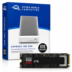 OWC Express 1M2 80G 썬더볼트5 외장 SSD 4TB 삼성 9100 프로 4테라