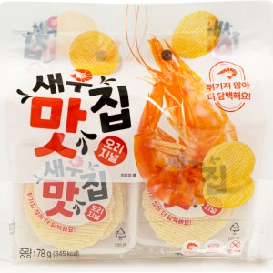 [새우맛집] 구워내어 더 바삭한 3mm 슬림 리얼 새우칩 78g, 6개