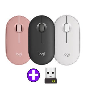 로지텍 코리아 M350S PEBBLE2 페블2 무선 겸용 블루투스 마우스 볼트 수신기 세트