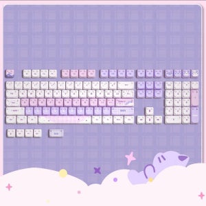 YUNZII 윤지 고양이 귀 젤리 키캡 MAO 프로파일 113키 포도 젤리