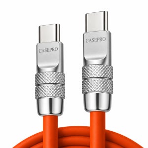 CtoC 실리콘 고속충전케이블 240W 480Mbps 오렌지, 1개, 2m
