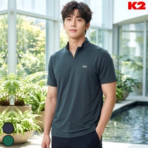 K2 반팔티 아이스 반팔 집업 티셔츠 남성