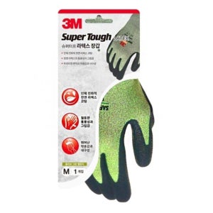 3M 슈퍼터프 라텍스 산업용 장갑 M 올리브 1개입