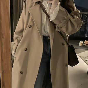 여성 트렌치코트 미디 A라인 아우터 자켓 상의 외출복 하객룩 정장 가을