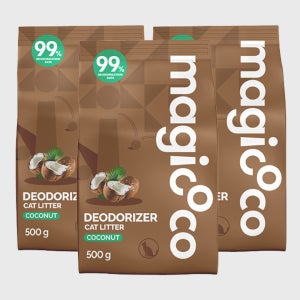 매직코코 모래탈취제 두부 벤토모래 혼합사용가능 코코넛 (파우치형), 500g, 3개