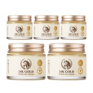 24K 마유 크림 리얼 골든 컴플렉스 보습 미백 탄력 크림 70ml, 5개