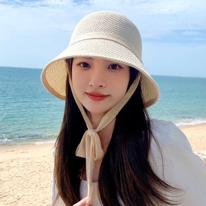여성여름모자 리본 버킷햇 보닛햇 할머니 중년여성 라탄 벙거지 챙모자