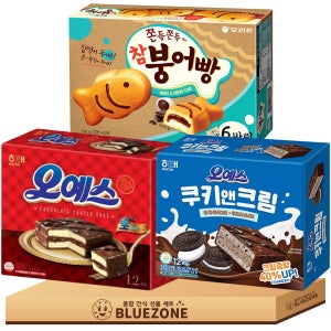 대용량 파이 과자 세트 오예스360g 오예스쿠키앤크림360g 참붕어빵174g (C-93981732123)