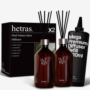 [기획세트] 헤트라스 프리미엄 대용량 디퓨저 500ml 2개입 + 리필 1,010ml 선물세트