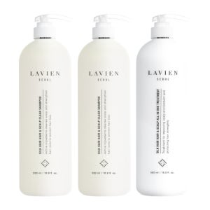 라비앙 실크헤어 헤어앤스칼프 클리어 샴푸 500ml 2개 + 트리트먼트 500ml 1개 (샴푸 미니어처 30ml 1개, 트리트먼트 미니어처 30ml 1개 증정)