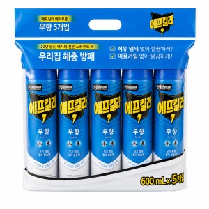 코스트코 에프킬라 에어졸 수성 무향 600ML x 5 모기 파리 살충제