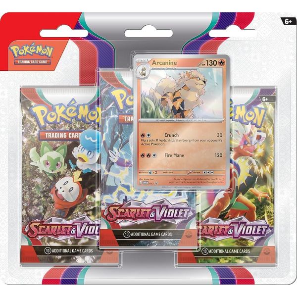 Pokemon TCG: 스칼렛 &amp; 바이올렛 3팩 블리스터 (랜덤 프로모션)