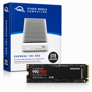 OWC Express 1M2 80G 썬더볼트5 외장 SSD 4TB 삼성 990 프로 4테라