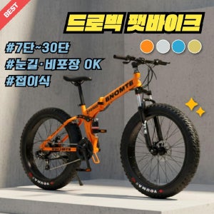 드로빅 팻바이크 mtb 자전거 산악 접이식 광폭 타이어 펫바이크 두꺼운 바퀴큰 오프로드