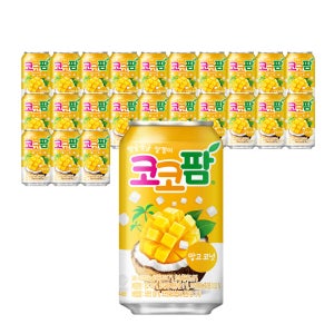 해태 코코팜 망고 코넛 340ml 24캔 1개, 뚱캔 어린이 음료 혼합 코코넛 사무실 과채 젤리