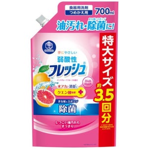 키친클럽 프레시 약산성 핑크 자몽향 주방세제 리필 700ml