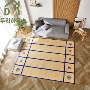 두리하우스 고급 화문석 대나무자리 러그 왕골자리 그린(200x250cm)
